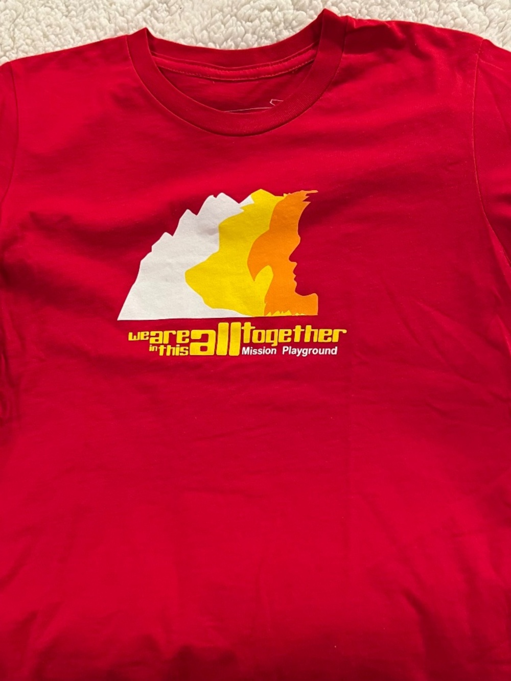 Unique organic message tee shirt - Mission Playground